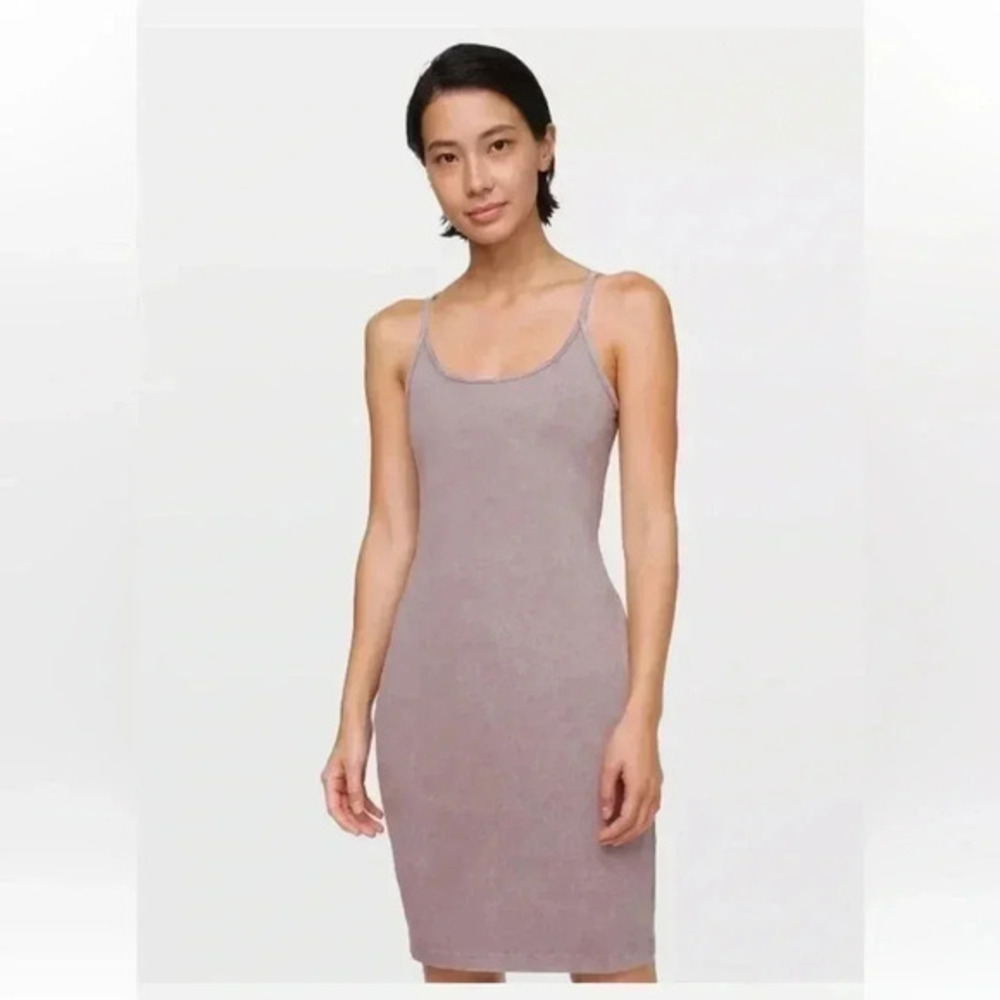 Lululemon Inner Glow Dress Lavender Practice Cotton Bodycon Size 6‎ Casual
